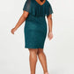 Vestido popover metálico plus size feminino conectado verde caçador tamanho 18