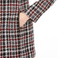 Calvin Klein Jaqueta Feminina Petite Tweed Xadrez Topper Vermelha Tamanho 2