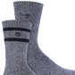 Meias Timberland Masculinas Listradas Marbled Boot, Pacote com 2, Pretas, Tamanho Regular