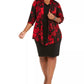 Vestido jaqueta plus size estampado feminino conectado vermelho tamanho pequeno pequeno