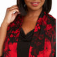 Vestido jaqueta plus size estampado feminino conectado vermelho tamanho pequeno pequeno
