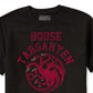Camiseta masculina estampada da Casa Targaryen de Game of Thrones da Ripple Junction, preta, tamanho extragrande