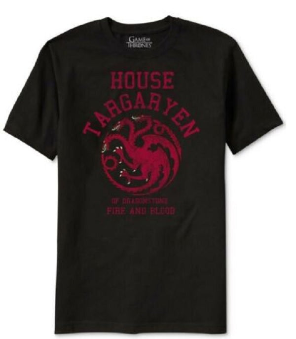 Camiseta masculina estampada da Casa Targaryen de Game of Thrones da Ripple Junction, preta, tamanho médio