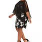 Vestido Plus Size Feminino Connected com Sobreposição de Chiffon Bordado Preto Tamanho 20