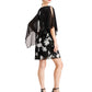Vestido Capelet de Chiffon Bordado Feminino Connected Preto Tamanho 8