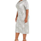 Vestido midi metálico com decote redondo feminino Connected, tamanho 14W, prateado