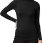 32 Degrees Top feminino com gola alta e aquecimento aconchegante, preto, tamanho extra pequeno
