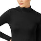 32 Degrees Top feminino com gola alta e aquecimento aconchegante, preto, tamanho extra pequeno