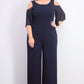 Macacão Plus Size com Ombros à Mostra Connected Feminino Azul Tamanho 22W