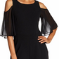 Macacão feminino Connected de chiffon com ombros descobertos, preto, tamanho 16