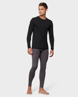 Camisa de gola redonda com camada de base masculina 32 Degrees, preta, tamanho grande