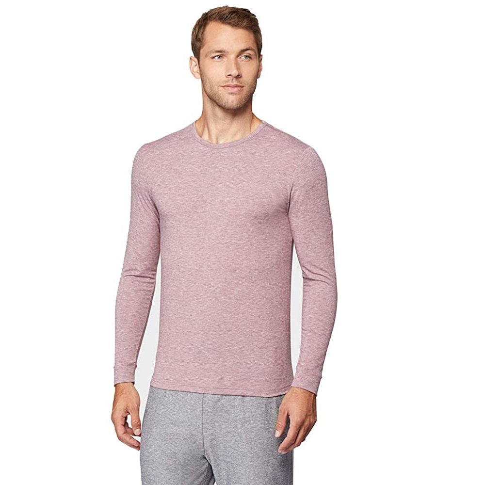 Camisa de gola redonda com camada de base masculina 32 Degrees, cor vinho, tamanho grande