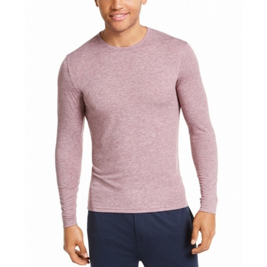 Camisa de gola redonda com camada de base masculina 32 Degrees, cor vinho, tamanho pequeno