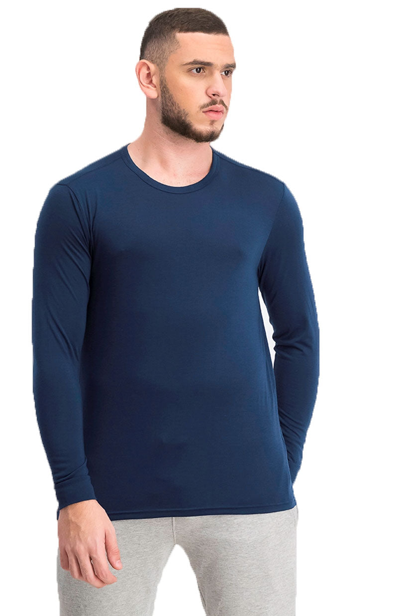 Camisa de gola redonda com camada de base masculina 32 Degrees Deep Pacific tamanho pequeno