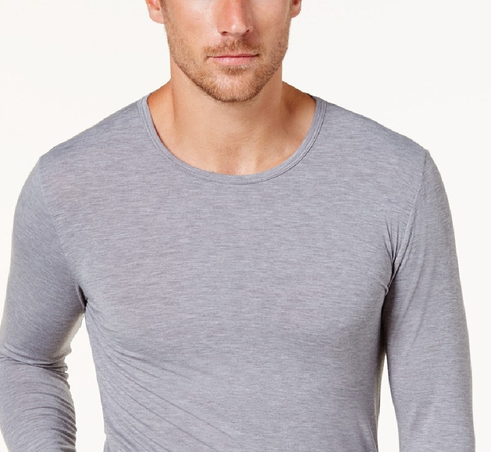 Camisa de gola redonda com camada de base masculina 32 Degrees, cinza, tamanho médio