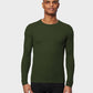 Camisa de gola redonda com camada de base masculina 32 Degrees, verde oliva, tamanho pequeno