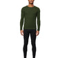 Camisa de gola redonda com camada de base masculina 32 Degrees, verde oliva, tamanho pequeno