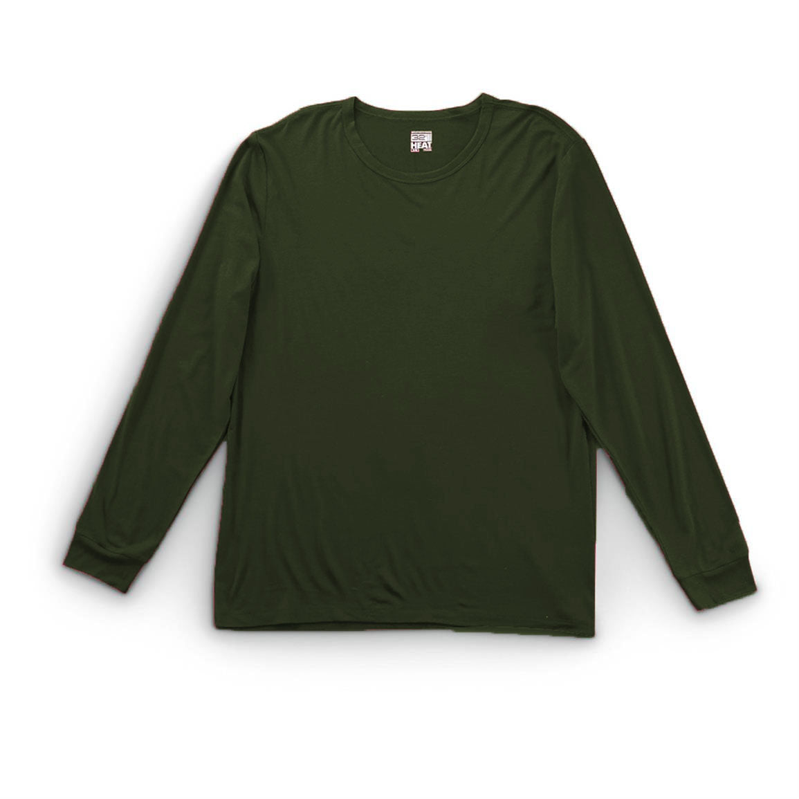 Camisa de gola redonda com camada de base masculina 32 Degrees, verde oliva, tamanho extra grande