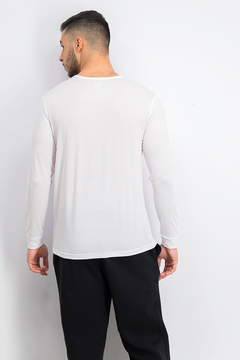 Camisa de gola redonda masculina 32 Degrees, branca, tamanho médio