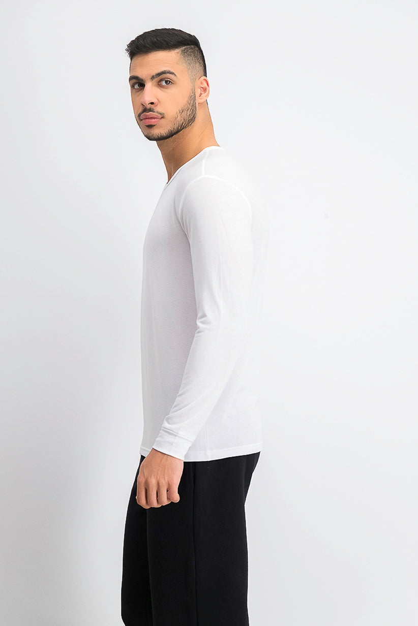 Camisa de gola redonda masculina 32 Degrees, branca, tamanho médio