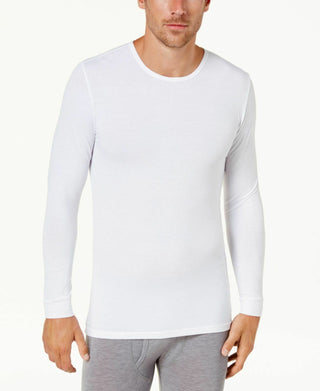 Camisa de gola redonda com camada de base masculina 32 Degrees, branca, tamanho pequeno