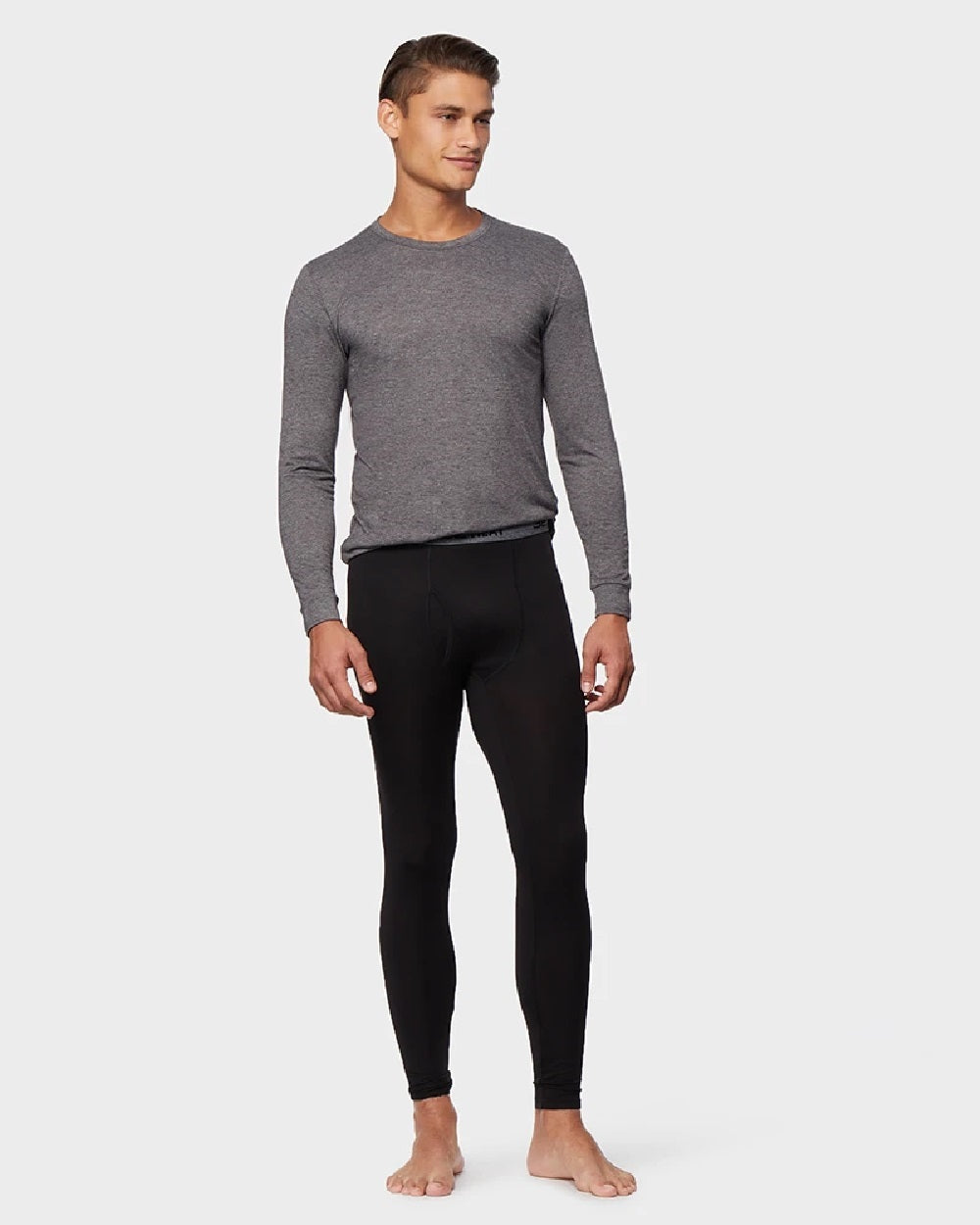 Leggings de camada de base masculina 32 Dregrees, pretas, tamanho pequeno