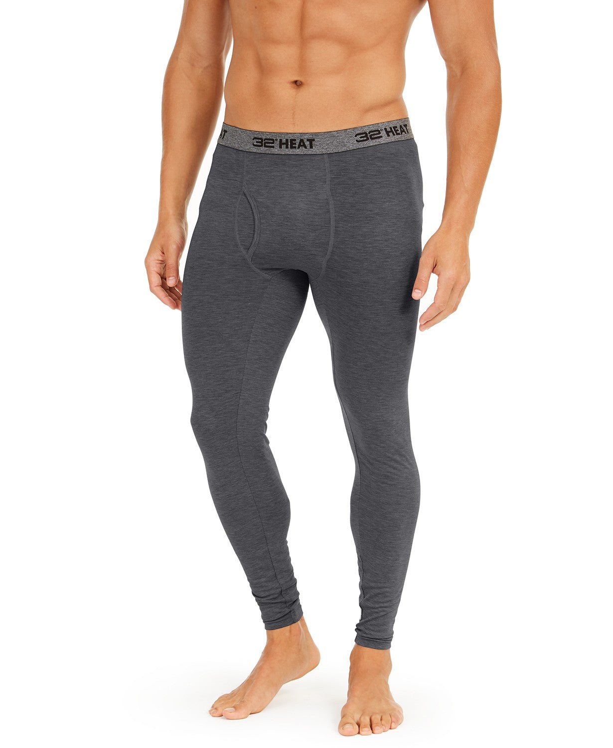 Leggings de camada de base masculina 32 Degrees cinza médio - tamanho grande