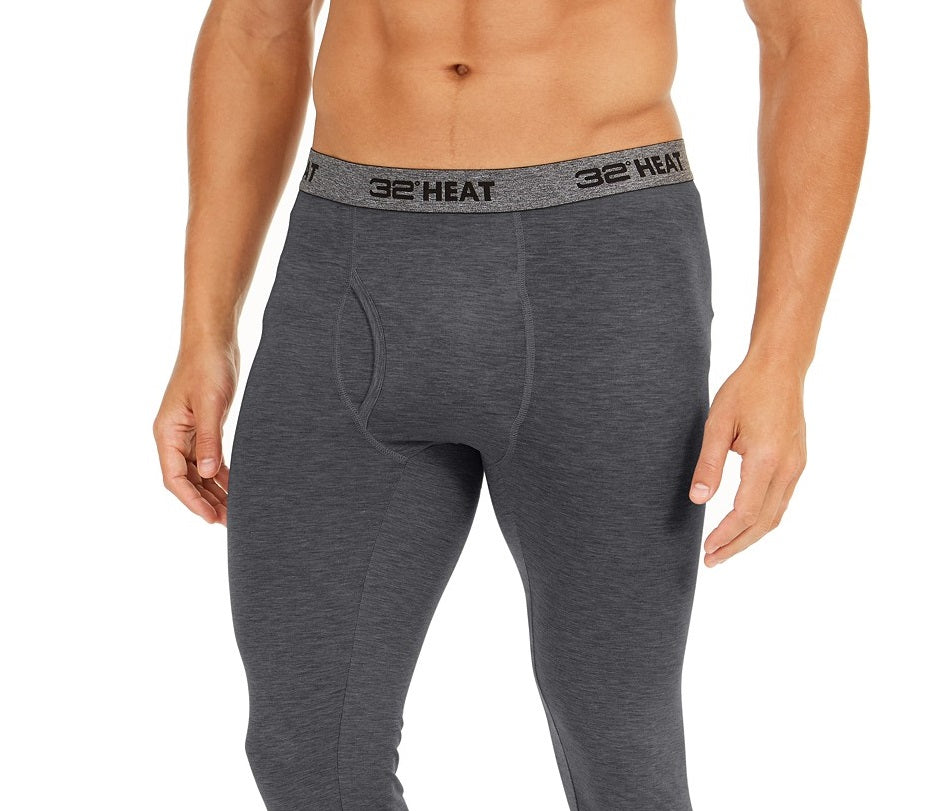 Leggings de camada de base masculina 32 Degrees cinza médio - tamanho grande