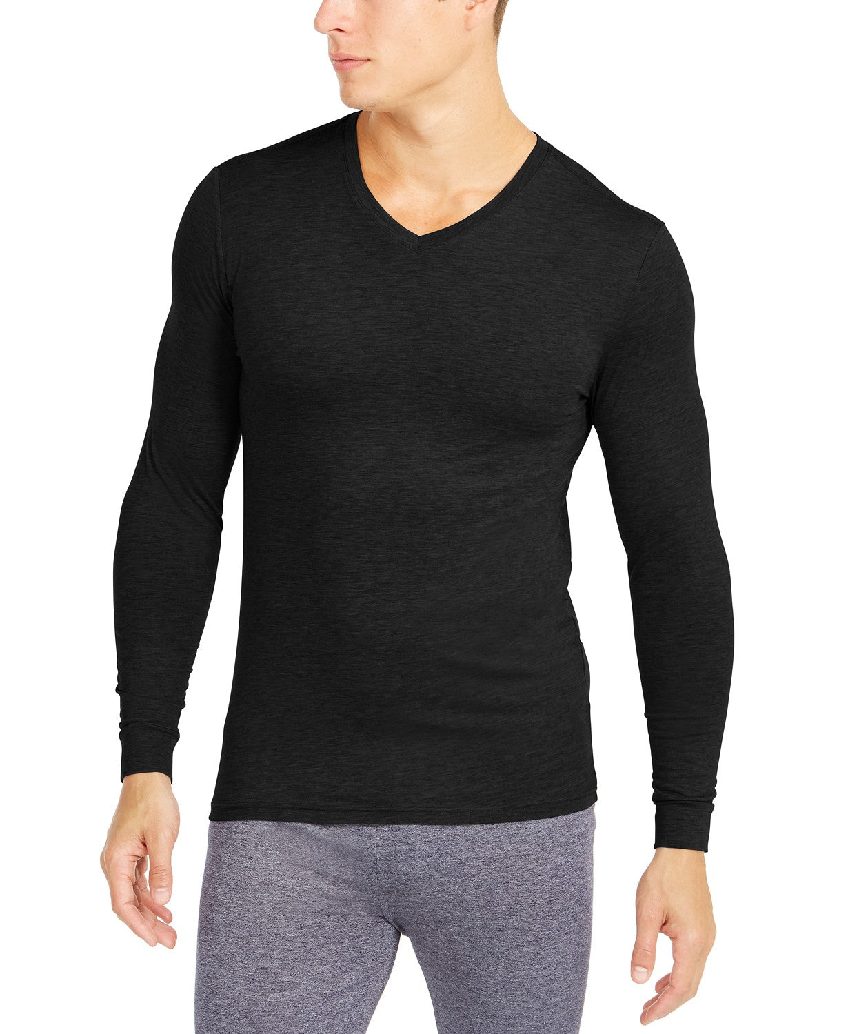Camisa de base masculina 32 Degrees com decote em V, preta, tamanho grande