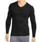 Camisa de base masculina 32 Degrees com decote em V, preta, tamanho pequeno