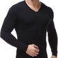 Camisa de base masculina 32 Degrees com decote em V, preta, tamanho pequeno