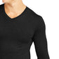 Camisa de base masculina 32 Degrees com decote em V, preta, tamanho médio