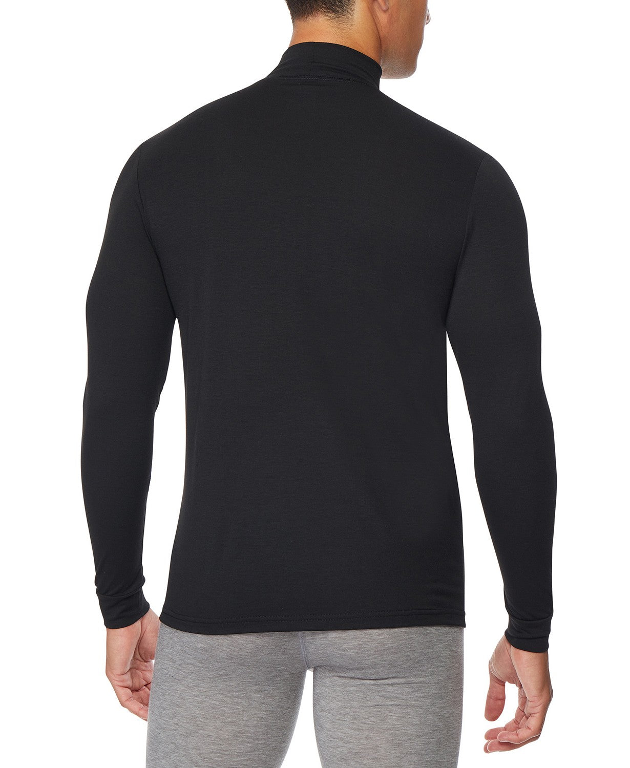 Camisa masculina 32 Degrees Heat Plus com gola alta, preta, tamanho pequeno