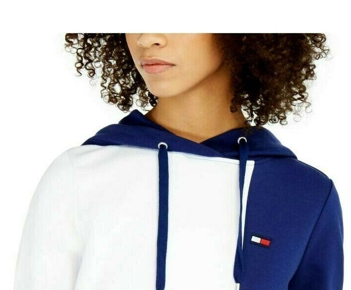 Tommy Hilfiger Sport Colorblocked Hoodie Feminino Azul Tamanho Médio