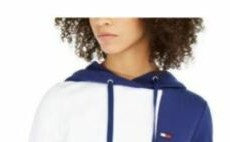 Tommy Hilfiger Sport Colorblocked Hoodie Feminino Azul Tamanho Extra Grande