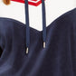 Tommy Hilfiger Sport Velour Chevron Pullover Hoodie Feminino Azul Tamanho Grande
