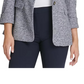 Blazer DKNY Feminino Marled com Um Botão Azul Tamanho 16
