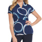 Blusa feminina DKNY com franzido lateral, azul, tamanho médio