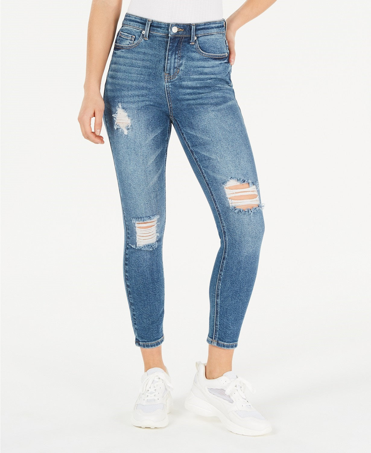 Calça jeans skinny rasgada Vanilla Star Juniors, azul, tamanho 3