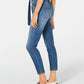 Calça jeans feminina com cinto Vanilla Star, azul, tamanho 9