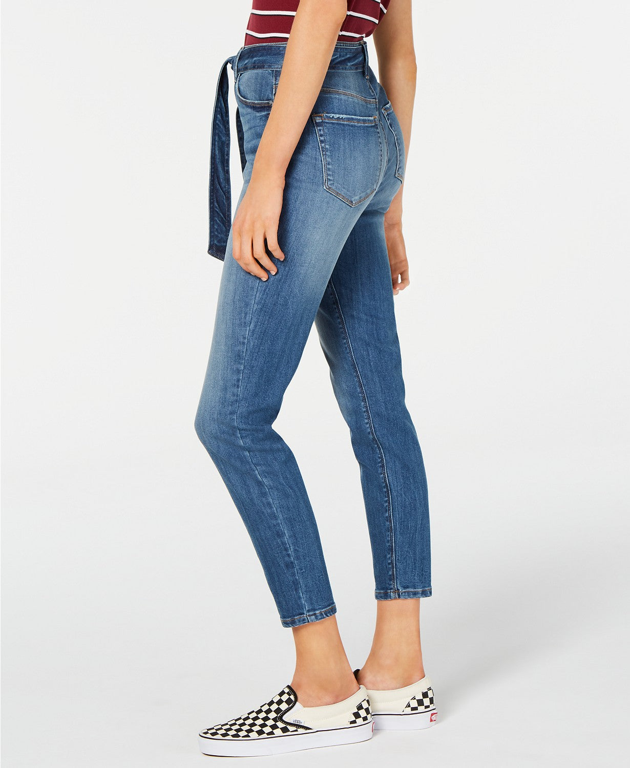 Calça jeans feminina com cinto Vanilla Star, azul, tamanho 9