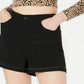 Shorts jeans com cintura média e punho Vanilla Star Juniors, preto, tamanho 7