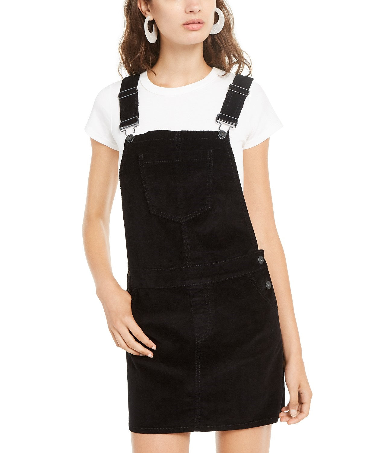 Vestido de macacão de veludo cotelê Vanilla Star Juniors, preto, tamanho 3