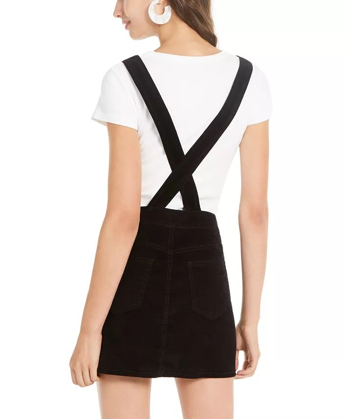 Vestido de macacão de veludo cotelê Vanilla Star Juniors, preto, tamanho 3