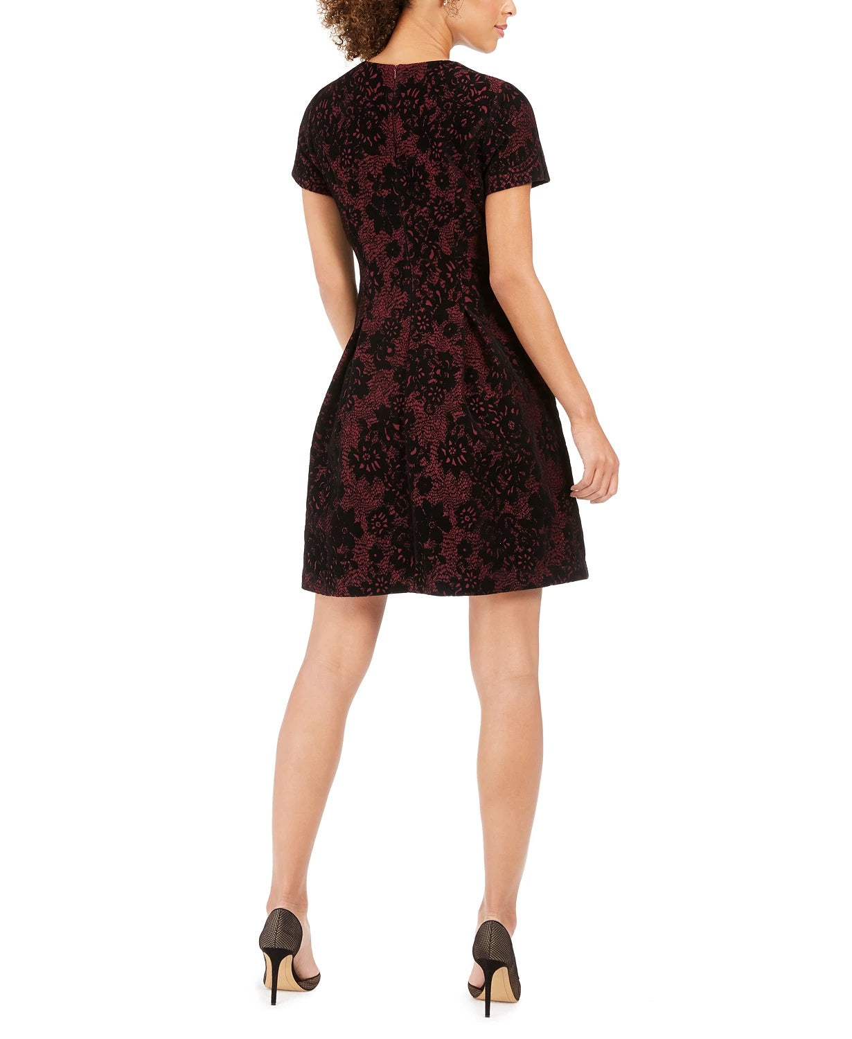 Vestido feminino Vince Camuto Burnout Lace Fit &amp; Flare, cor carvão, tamanho 16