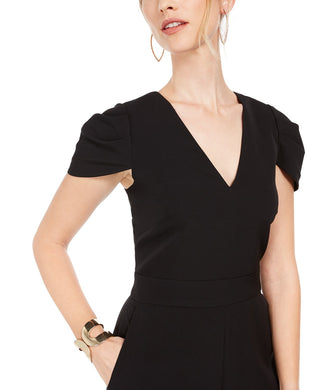 Macacão feminino Vince Camuto com pernas largas, preto, tamanho 8