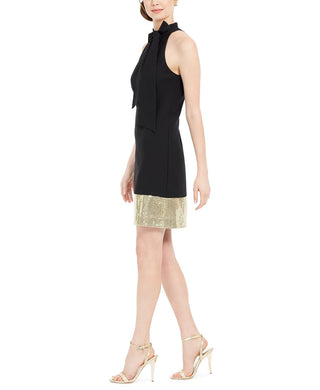 Vestido feminino Vince Camuto com decote em V e bainha brilhante, tamanho 16