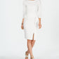 Vestido justo com cintura peplum feminino Vince Camuto, branco, tamanho 10