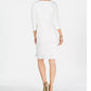 Vestido justo com cintura peplum feminino Vince Camuto, branco, tamanho 10