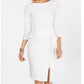 Vestido justo com cintura peplum feminino Vince Camuto, branco, tamanho 10